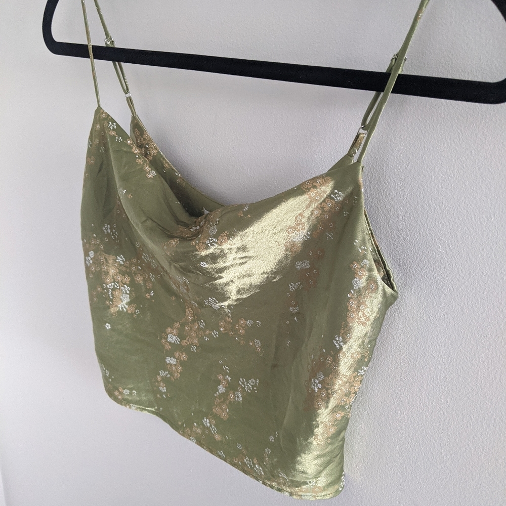 Cropped floral camisole